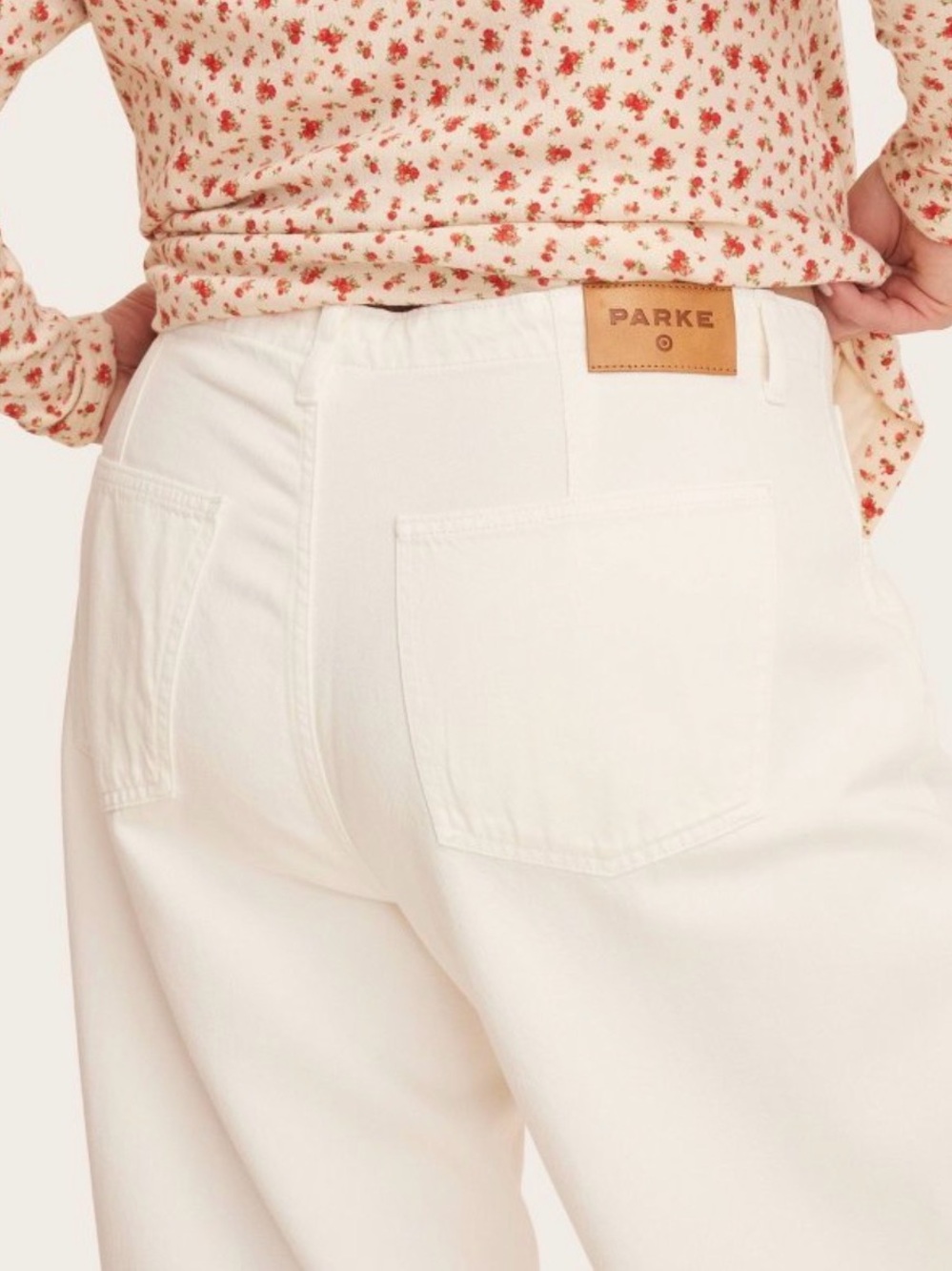 Parke X Target Mid Rise Baggy Jeans in Cream NWT Size 4